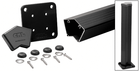 C.R. Laurence CRL Matte Black 100 Series 36&quot; 135 Degree Surface Mount Post Kit | 1P536KBL