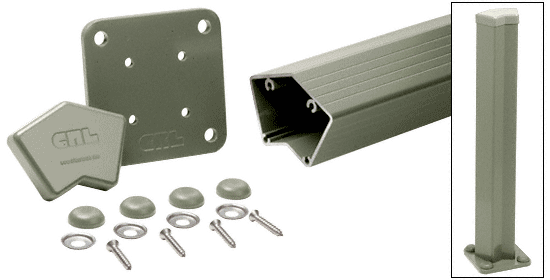C.R. Laurence CRL Beige Gray 100 Series 42&quot; 135 Degree Surface Mount Post Kit | 1P542KBGY