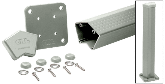 C.R. Laurence CRL Agate Gray 100 Series 48&quot; 135 Degree Surface Mount Post Kit | 1P548KAGY