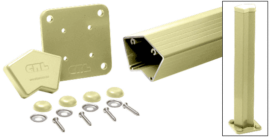 C.R. Laurence CRL Chromate (Unfinished) 100 Series 48&quot; 135 Degree Surface Mount Post Kit | 1P548KCRM