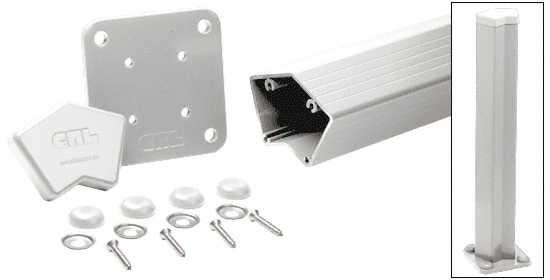 C.R. Laurence CRL Sky White 100 Series 48&quot; 135 Degree Surface Mount Post Kit | 1P548KW