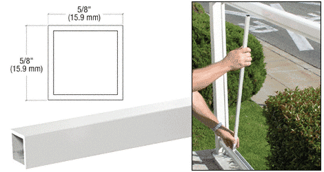 C.R. Laurence CRL Sky White 100 Series 241&quot; Picket Extrusion | 1PKT241W