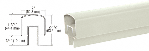 C.R. Laurence CRL Oyster White 100 Series Top Rail  20&#39; 1&quot; | 1TR2410W