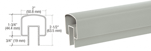 C.R. Laurence CRL Agate Gray 100 Series Top Rail  20&#39; 1&quot; | 1TR241AGY
