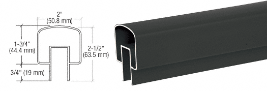 C.R. Laurence CRL Matte Black 100 Series Top Rail 20&#39; 1&quot; | 1TR241BL
