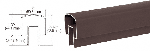 C.R. Laurence CRL Matte Bronze 100 Series Top Rail 20&#39; 1&quot; | 1TR241BRZ