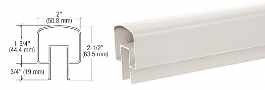 C.R. Laurence CRL Sky White 100 Series Top Rail 20&#39; 1&quot; | 1TR241W