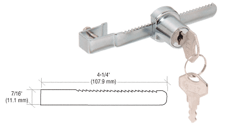 C.R. Laurence CRL Chrome Sliding Glass Door Lock - Randomly Keyed | 2040