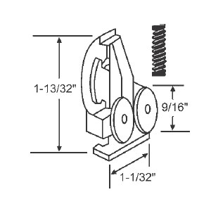 TechnologyLK Sliding Sectional Shower Door Guide, Nylon Roller | 2159