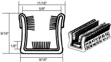 CRL-Automotive CRL 9/16&quot; x 9/16&quot; Universal Single Unbeaded Flexible Glass Run Channel - 300 ft Roll | 21114541901