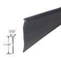 Black 1-1/8" Half-Round Type Shower Door Bottom Seal and Sweep - 100 ft Long