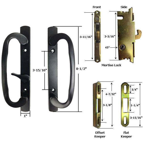 Sliding Glass Patio Door Hardware: Mortise Locks, Handles Sets, Pulls | 245B175K