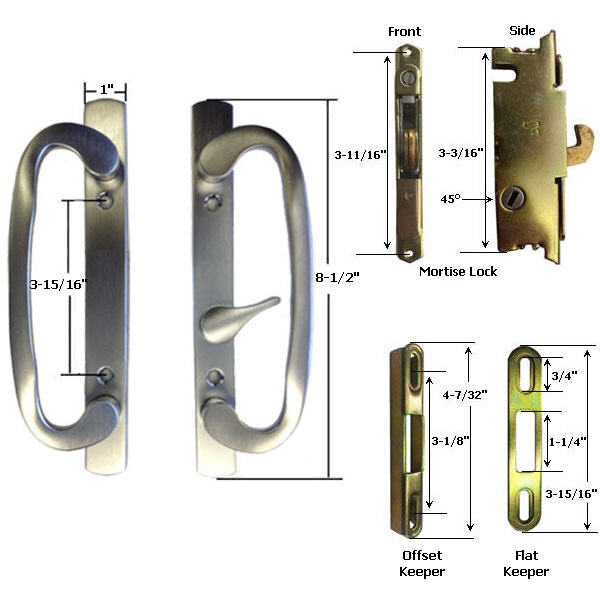 Sliding Glass Patio Door Hardware: Mortise Locks, Handles Sets, Pulls | 245BC175K