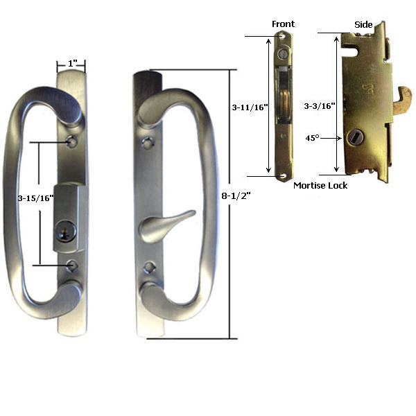 Sliding Glass Patio Door Hardware: Mortise Locks, Handles Sets, Pulls | 245BCK175