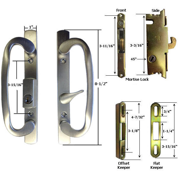 Sliding Glass Patio Door Hardware: Mortise Locks, Handles Sets, Pulls | 245SNK175K