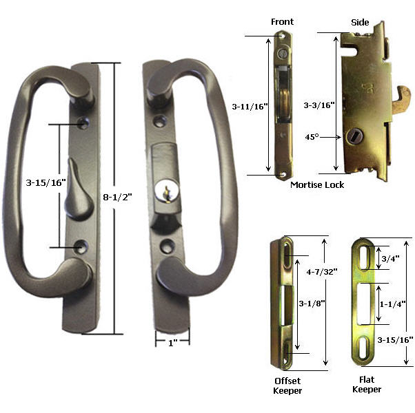 Sliding Glass Patio Door Hardware: Mortise Locks, Handles Sets, Pulls | 245BZK175K