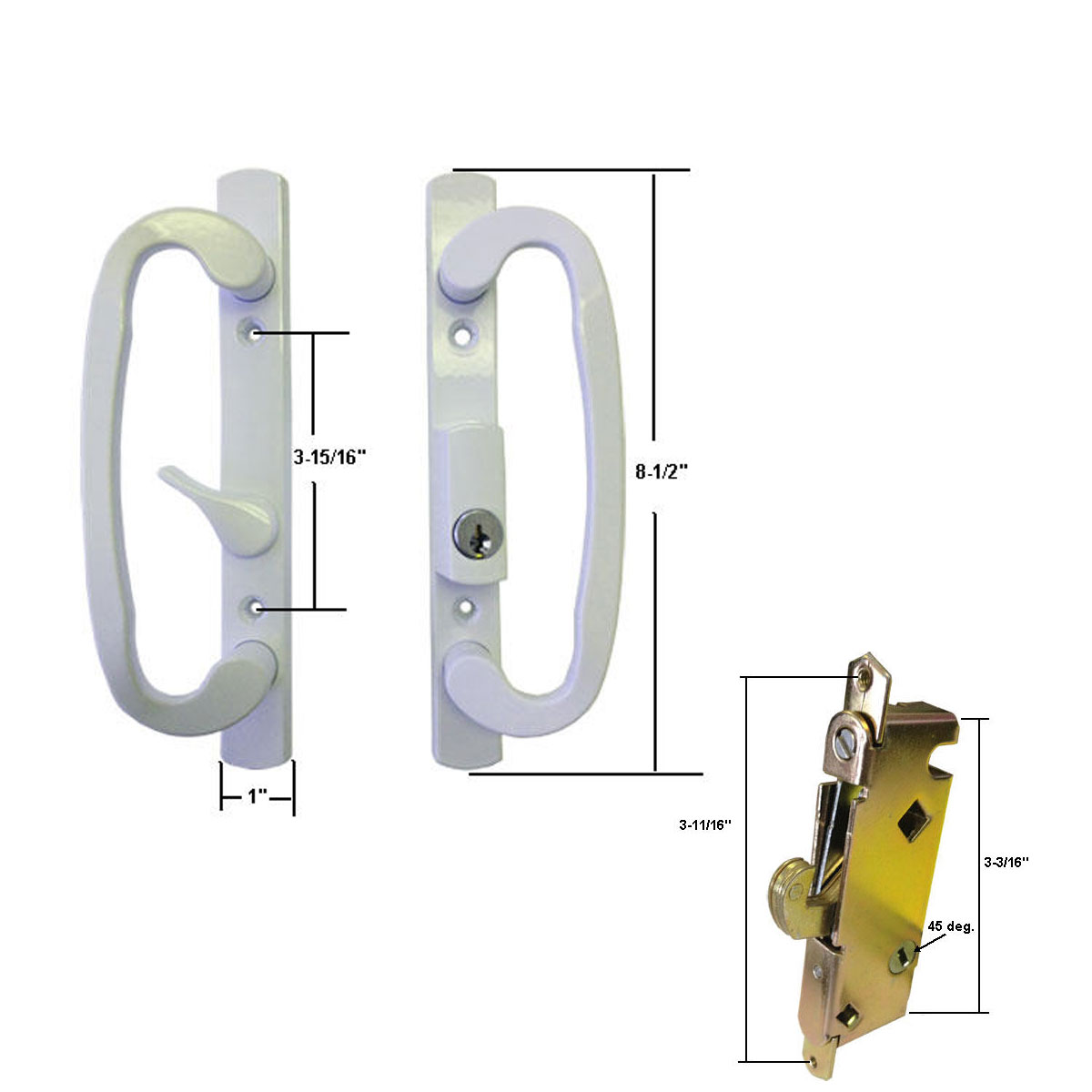 Sliding Glass Patio Door Hardware: Mortise Locks, Handles Sets, Pulls | 245BZK175