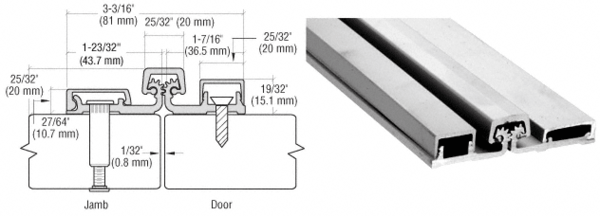 C.R. Laurence CRL 250 Series Satin Anodized Heavy-Duty Full Surface Continuous Hinge | 25083A