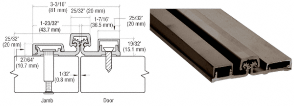 C.R. Laurence CRL 250 Series Dark Bronze Heavy-Duty Full Surface Continuous Hinge | 25083DU
