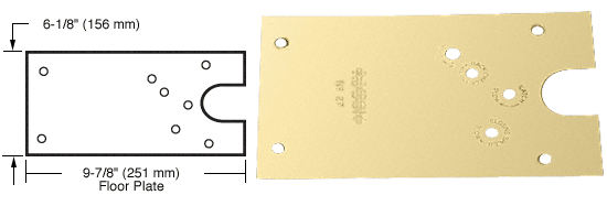 C.R. Laurence CRL Rixson Polished Brass Finish Left Hand Offset-Hung 27 Series Floor Mounted Door Closer Cover Plate | 274750LHPB