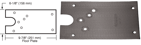 C.R. Laurence CRL Rixson Dark Bronze Finish Right Hand Offset-Hung 27 Series Floor Mounted Door Closer Cover Plate | 274750RHDU