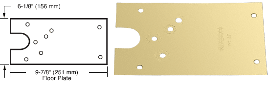 C.R. Laurence CRL Rixson Polished Brass Finish Right Hand Offset-Hung 27 Series Floor Mounted Door Closer Cover Plate | 274750RHPB