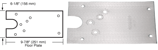 C.R. Laurence CRL Rixson Satin Chrome Finish Right Hand Offset-Hung 27 Series Floor Mounted Door Closer Cover Plate | 274750RHSC