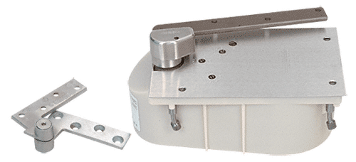 C.R. Laurence CRL Rixson Model 27 Offset 90 Degree Selective Hold-Open Floor Mounted Closer - Complete Package - Satin Chrome - Right Hand | 2790SH0RHSC