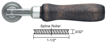C.R. Laurence CRL Concave Edge Steel  Spline Roller 1-1/2&quot; x 3/32&quot; Wheel | 27K1
