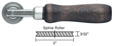 C.R. Laurence CRL Concave Edge Steel  Spline Roller 2&quot; x 3/32&quot; Wheel | 27K6
