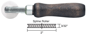 C.R. Laurence CRL Concave Edge Nylon Spline Roller 2&quot; x 3/32&quot; Wheel | 27K6N
