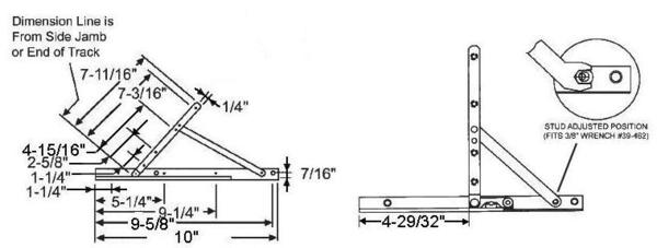 TechnologyLK STB Concealed Casement Hinge, Lower Right or Upper Left, 10&quot; | 28156