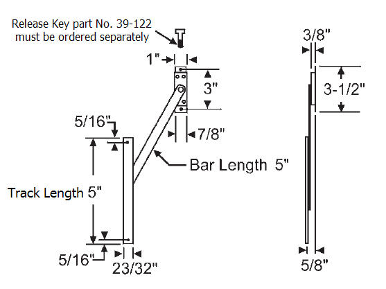 TechnologyLK STB 5&quot; Window Limit Device With Key Release | 285110
