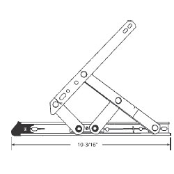TechnologyLK STB Top Hung Hinge Assembly, Stainless Steel, 10&quot;, Pair | 289310