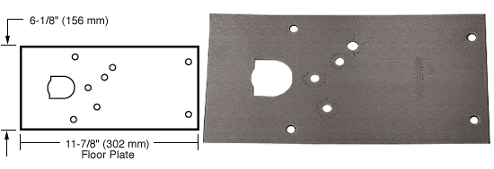 C.R. Laurence CRL Rixson Dark Bronze Finish Right Hand Center-Hung 28 Series Floor Mounted Door Closer Cover Plate | 284720RHDU
