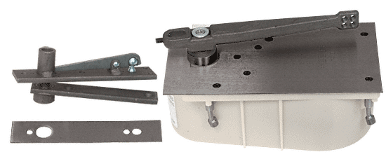 C.R. Laurence CRL Rixson Model 28 Center-Hung 90 Degree Selective Hold-Open Floor Mounted Closer - Complete Package - Dark Bronze - Right Hand | 2890SH0RHDU