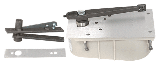 C.R. Laurence CRL Rixson Model 28 Center-Hung 90 Degree Selective Hold-Open Floor Mounted Closer - Complete Package - Satin Chrome - Right Hand | 2890SH0RHSC