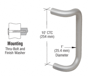 C.R. Laurence CRL Aluminum 10&quot; Single Offset Door Pull | 2952A