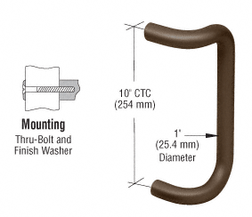 C.R. Laurence CRL Duranodic Bronze 10&quot; Single Offset Door Pull | 2952BRZ