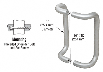 C.R. Laurence CRL Aluminum Finish Paired Back-to-Back Offset Door Pull | 2952PRA