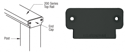 C.R. Laurence CRL 200 Series Matte Black  Decorative End Cap | 2DECBL