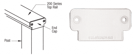 C.R. Laurence CRL 200 Series Sky White Decorative End Cap | 2DECW