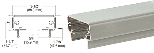 C.R. Laurence CRL 200 Series  Agate Gray Top Rail 20&#39; Long | 2TR241AGY