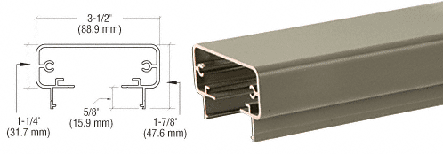 C.R. Laurence CRL 200 Series Beige Gray Top Rail 20&#39; Long | 2TR241BGY