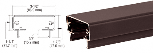 C.R. Laurence CRL 200 Series Matte Bronze Top Rail 20&#39;1&quot; Long | 2TR241BRZ