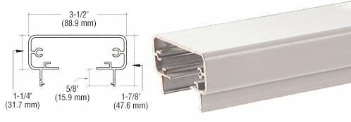 C.R. Laurence CRL 200 Series Sky White Top Rail 20&#39;1&quot; Long | 2TR241W