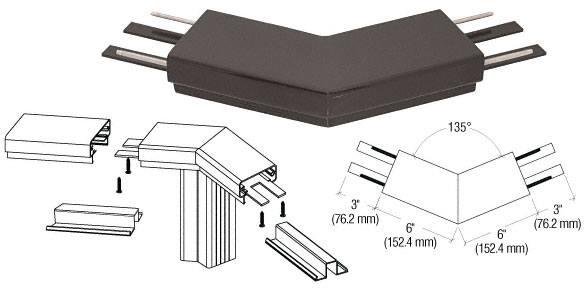 C.R. Laurence CRL Matte Bronze 200 Series Top Cap 135 Degree Corner | 2TRH3BRZ