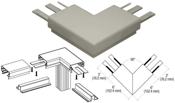 C.R. Laurence CRL Beige Gray 200 Series Top Cap 90 Degree Corner | 2TRHBGY