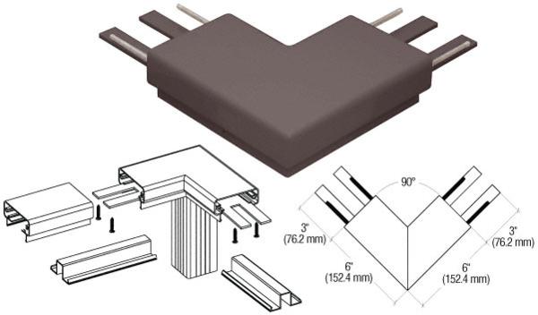 C.R. Laurence CRL Matte Bronze 200 Series Top Cap 90 Degree Corner | 2TRHBRZ