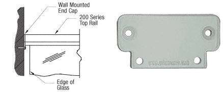 C.R. Laurence CRL 200 Series Agate Gray Wall Mount End Cap | 2WECAGY